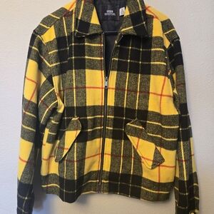 Urban Outfitters Vibrant Yellow and Black Checkered Jacket